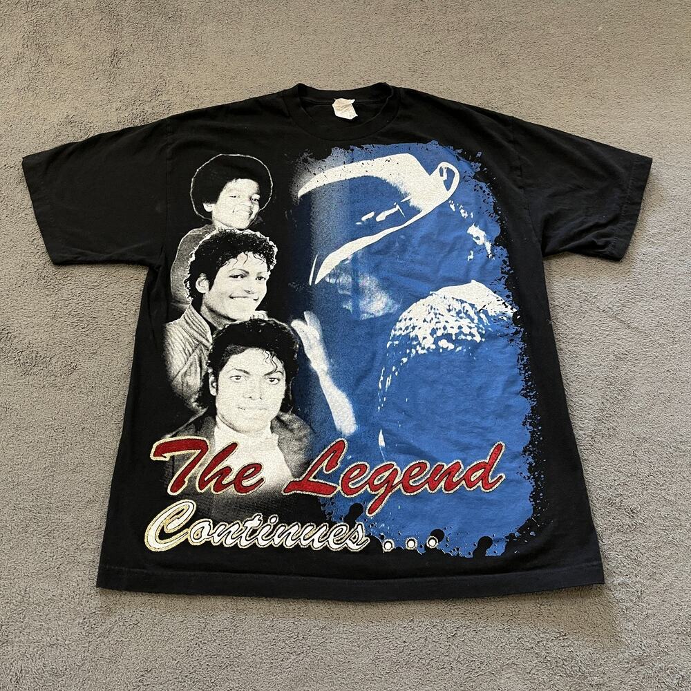 Alstyle Michael Jackson Vintage Black The Legend Continues T-shirt Men's Size XL